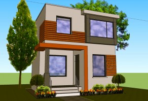 Brad Levere Design 3D model modern two storey house 1